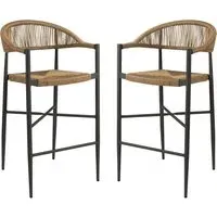 Alamosa Bar Stools with Aluminium Frame - Natural, Rattan