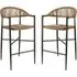 Alamosa Bar Stools with Aluminium Frame - Natural, Rattan