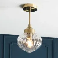 Alamosa Ceiling Pendant Light - Brass, Glass