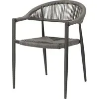 Alamosa Rattan Armchair - Dark Grey, Aluminium