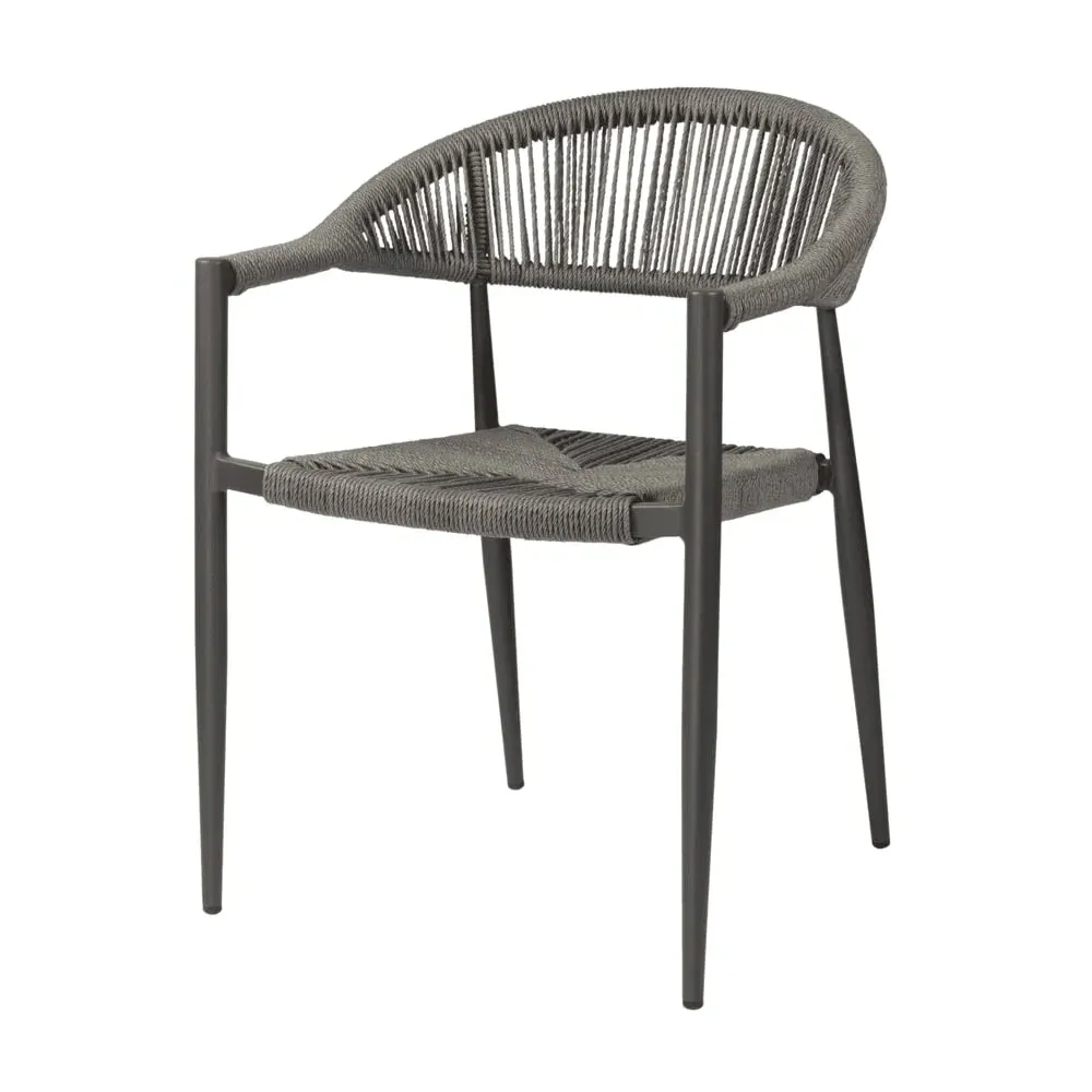 Alamosa Rattan Armchair - Dark Grey, Aluminium image