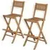 Alani Folding Bar Chairs Pair - Natural, Teak Wood