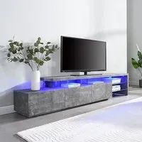 Alanis TV Stand with Storage and LED Lights - Concrete Grey