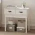 Alanya Console Table with 2 Drawers - White, Pinewood
