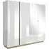 Alaro 4-Door Mirrored Wardrobe - White, High Gloss