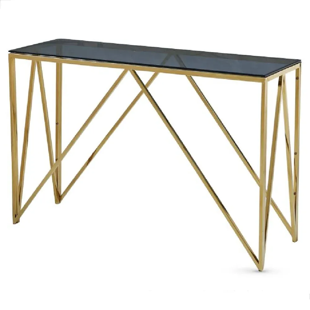 Alaro Console Table - Blue Grey, Smoked Glass image