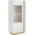 Alaro Display Cabinet with LED Lighting - White, High Gloss
