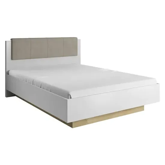 Alaro King Size Bed Frame - White, High Gloss