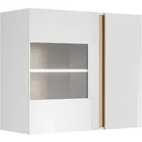 Alaro Wall Display Cabinet with LED - White, High Gloss