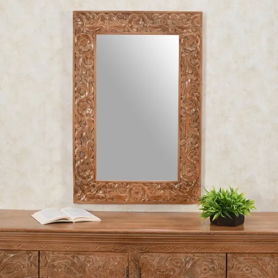 Alaro Wall Mirror - Oak, Mangowood image