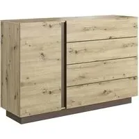 Alaro Wooden Sideboard with 4 Drawers - Artisan Oak