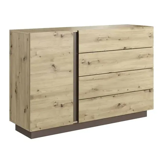 Alaro Wooden Sideboard with 4 Drawers - Artisan Oak image