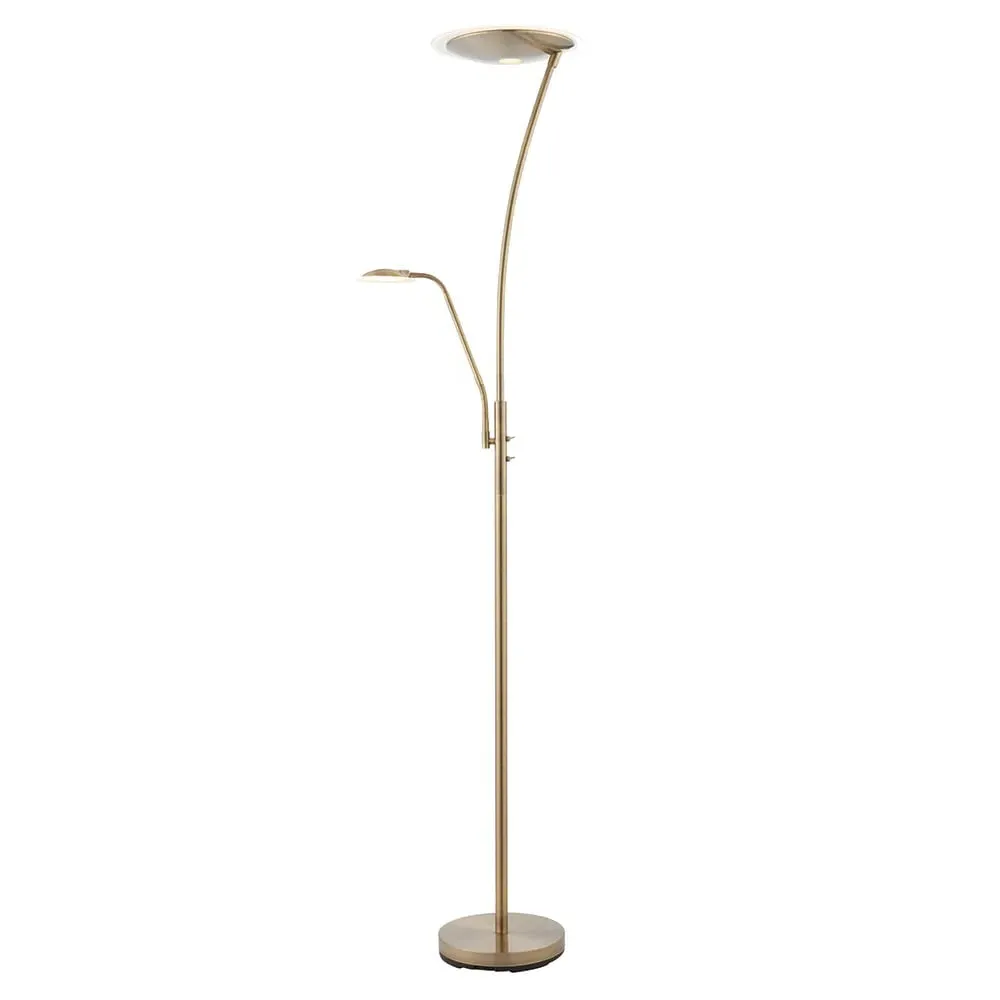 Alassio Glass LED Floor Lamp - Antique Brass image