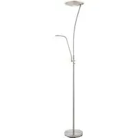 Alassio Mother And Child Task Floor Lamp - Satin Chrome