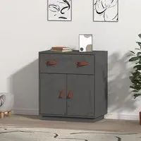 Alawi Pine Wood Sideboard with 2 Doors 1 Drawer - Grey