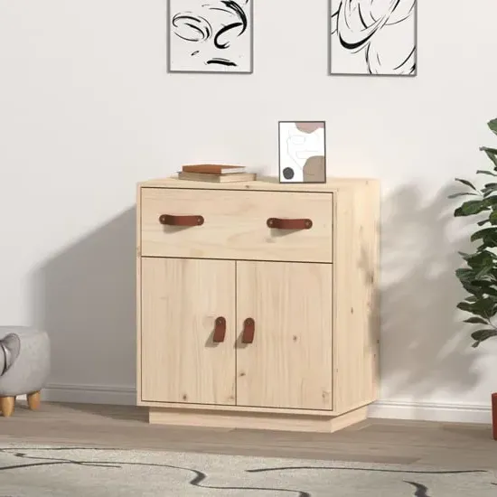 Alawi Pine Wood Sideboard with 2 Doors 1 Drawer - Natural