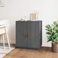 Alawi Pine Wood Sideboard with 2 Doors - Grey