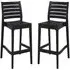Albany Bar Stools in Pair - Black, Polypropylene