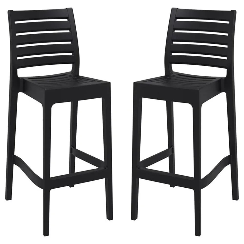 Albany Bar Stools in Pair - Black, Polypropylene image