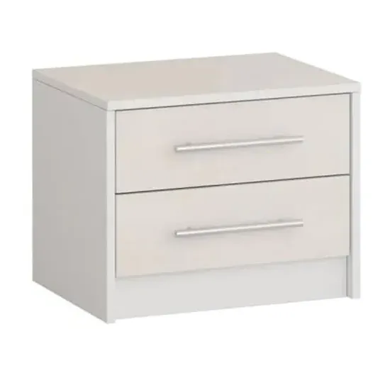Albany Bedside Cabinet with 2 Drawers - Silk, White image