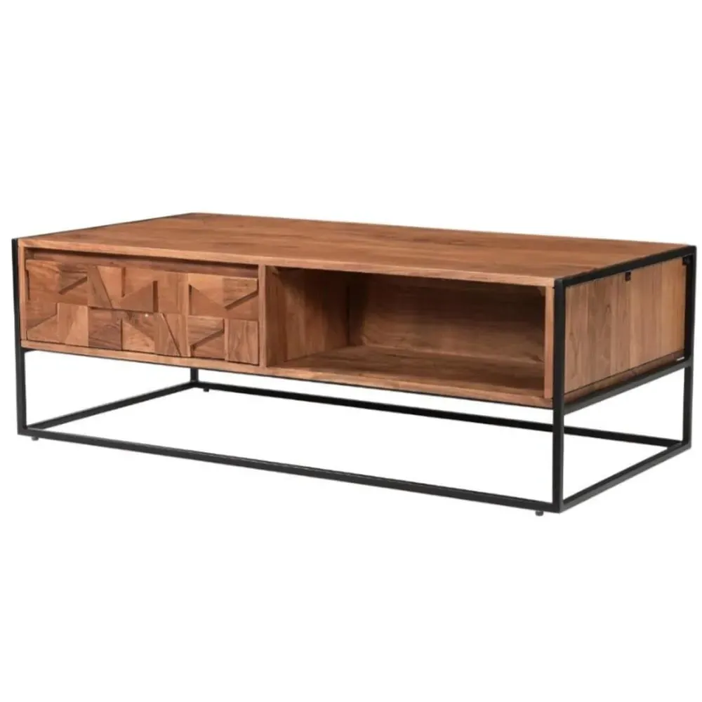 Albany Coffee Table with 2 Drawers - Natural, Acacia Wood
