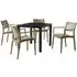 Albany Dining Table with 4 Alto Chairs - Black, Taupe