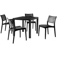 Albany Dining Table with 4 Chairs - Black