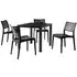 Albany Dining Table with 4 Chairs - Black