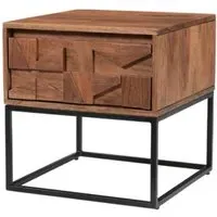 Albany End Table with 1 Drawer - Natural, Acacia Wood