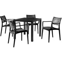 Albany Outdoor Dining Table with 4 Alto Chairs - Black