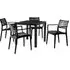Albany Outdoor Dining Table with 4 Alto Chairs - Black