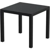 Albany Square Outdoor Dining Table - Black, Resin