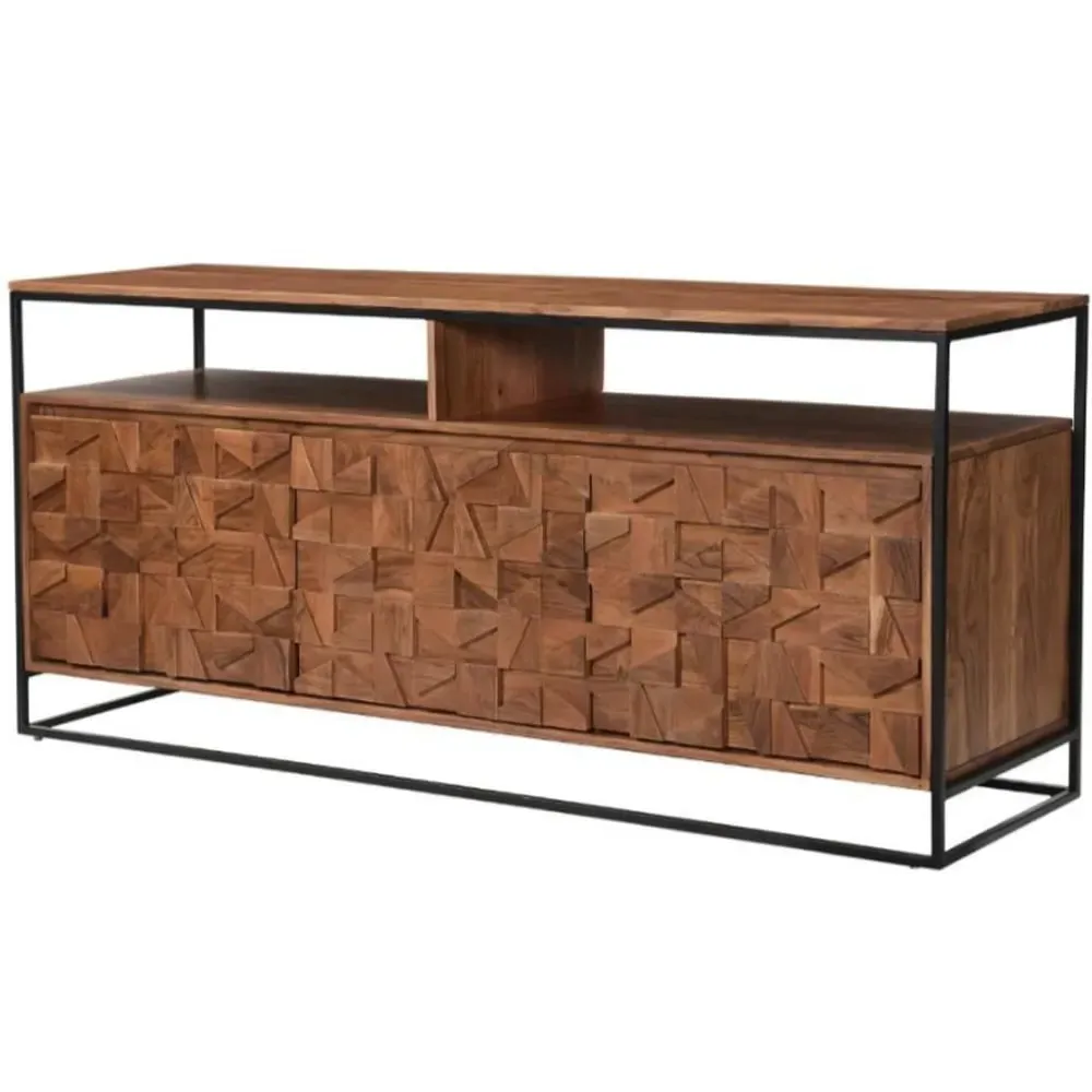 Albany Storage Cabinet with 3 Doors - Natural, Acacia