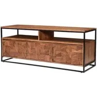 Albany TV Stand with 3 Doors - Natural, Acacia Wood