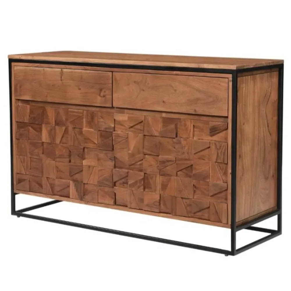 Albany Wooden Sideboard with 2 Drawers 2 Doors - Natural image