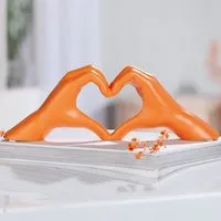 Albemarle Ceramics Heart Sculpture - Matt Orange alternate view