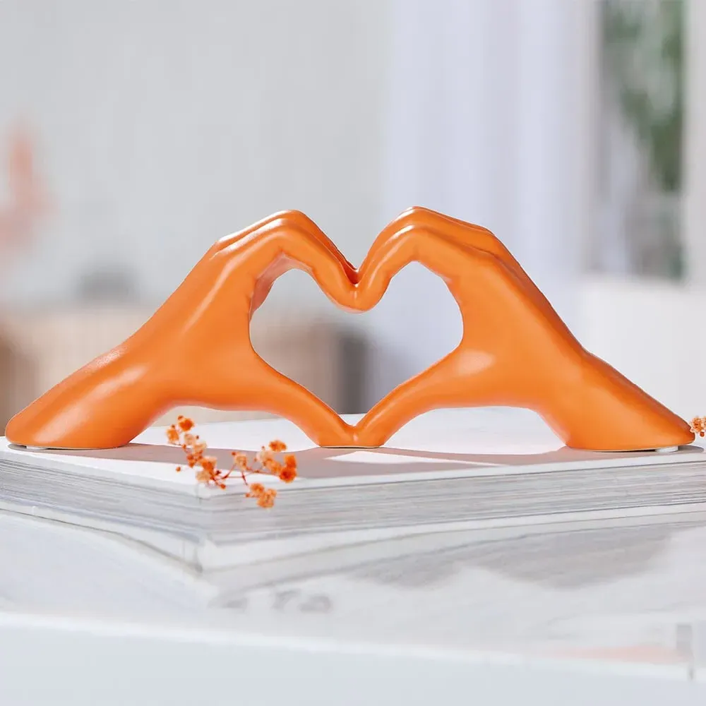 Albemarle Ceramics Heart Sculpture - Matt Orange product