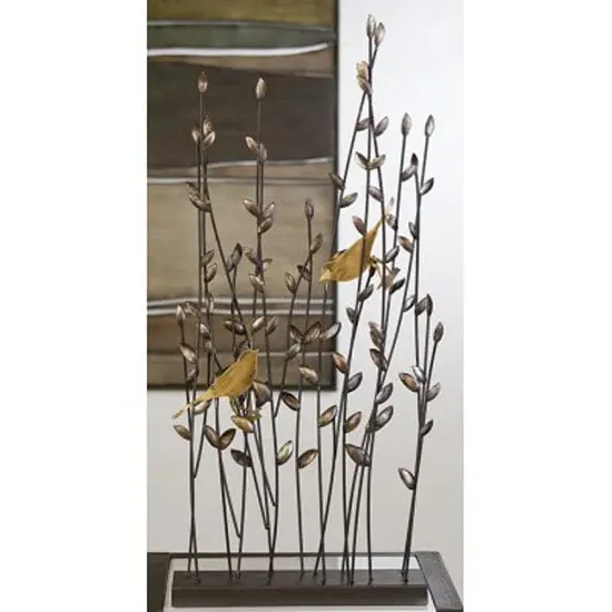 Albero Tree Ornament with Birds - Antique Brown, Metal