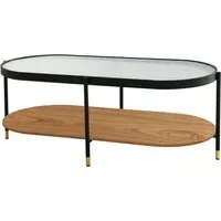 Albertville Ribbed Glass Coffee Table - Black