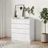 Albi 5 Drawer Chest - White, Pinewood