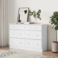 Albi 7 Drawer Chest - White, Pinewood