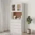 Albi Highboard with 2 Doors 5 Drawers - White, Pinewood