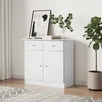 Albi Sideboard with 2 Doors 2 Drawers - White, Pinewood