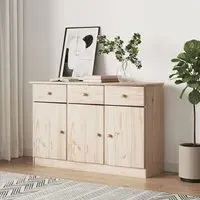 Albi Sideboard with 3 Doors 3 Drawers - Brown, Pinewood