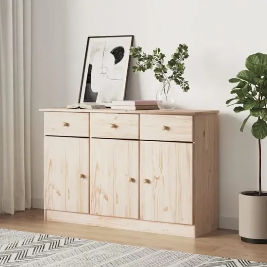 Albi Sideboard with 3 Doors 3 Drawers - Brown, Pinewood