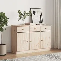 Albi Sideboard with 3 Doors & 3 Drawers - Brown, Solid Pine alternate view