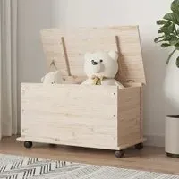 Albi Storage Chest with Wheels - Brown, Pinewood