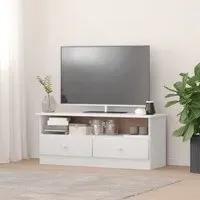 Albi TV Stand with 2 Drawers - White, Pinewood