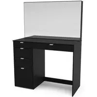 Albion Dressing Table with Mirror and 5 Drawers - Black