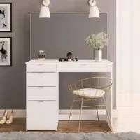 Albion Dressing Table with Mirror and 5 Drawers - White